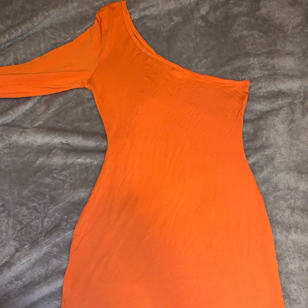 Orange Mini One Shoulder Bodycon